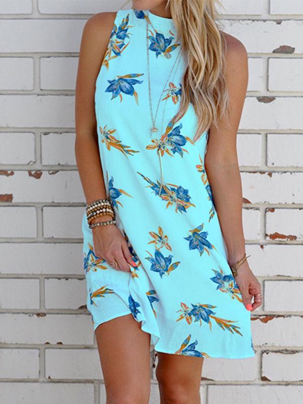 Sleeveless Floral Mini Dress