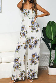 Sunflowers Printed Jumpsuits
