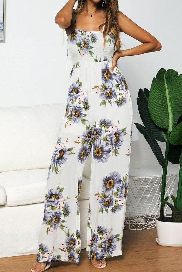 Sunflowers Printed Jumpsuits