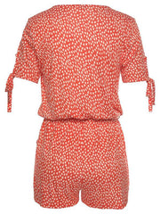 Orange V-Neck Beach Jumpsuits