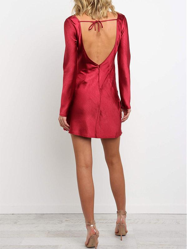 Lace-up Back Zip Dress