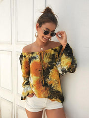 Off The Shoulder Dyeing Blouses