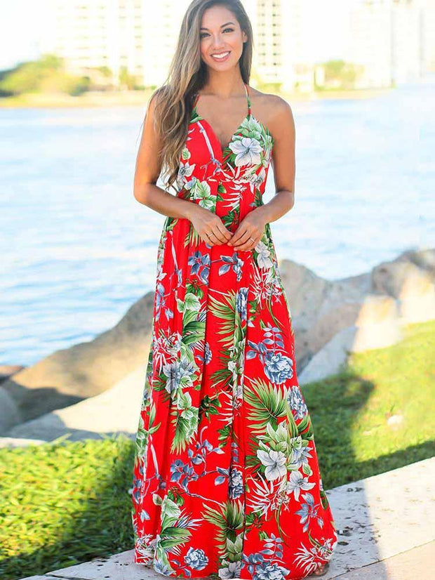 Sling Printed Maxi Dress