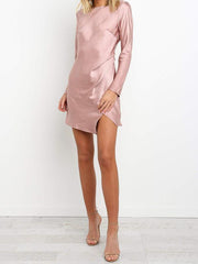 Lace-up Back Zip Dress