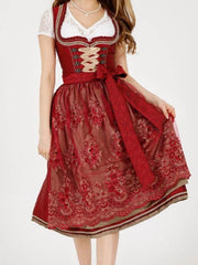 Red Lace Maid Princess Dress