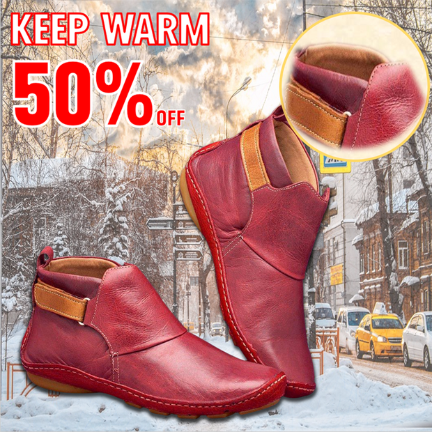 Women Casual Comfy Daily Adjustable Soft Leather Booties