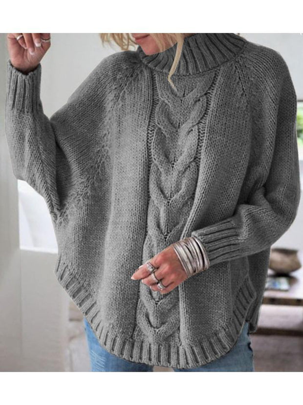 Loose Bat Wing Sleeve Knitted Sweater