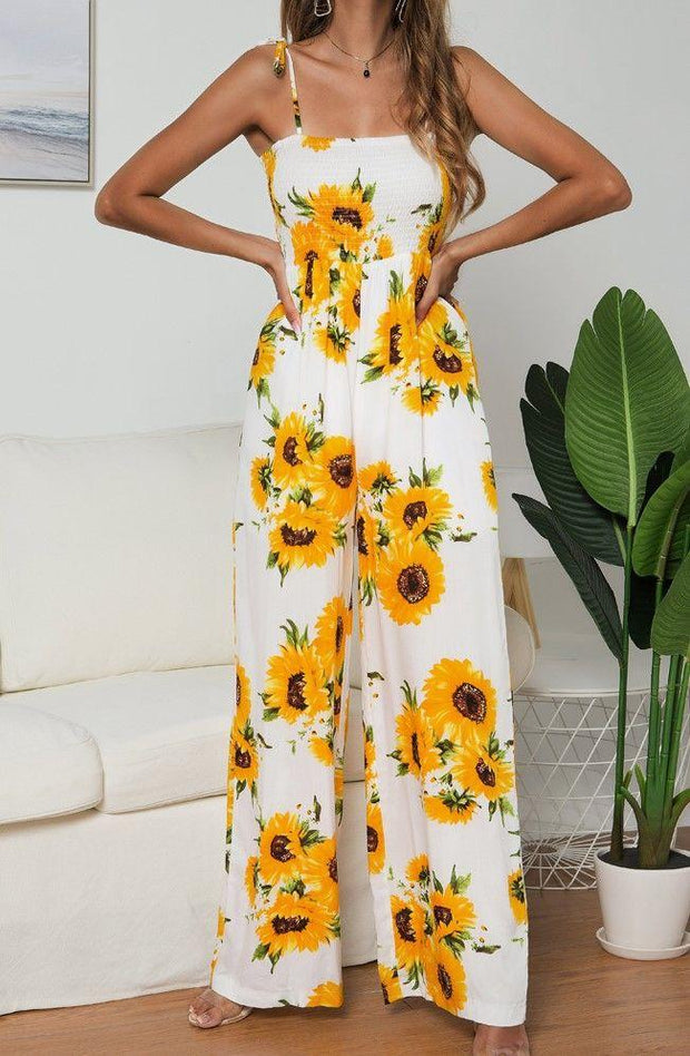 Sunflowers Printed Jumpsuits