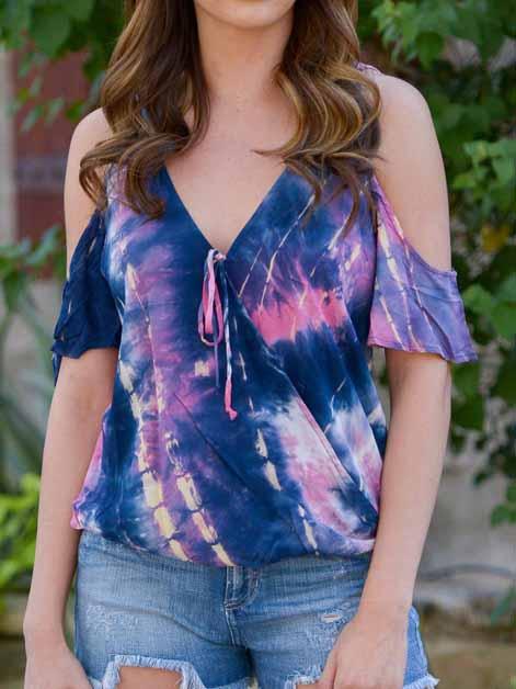 Tie-Dye Off-The-Shoulder Blouse
