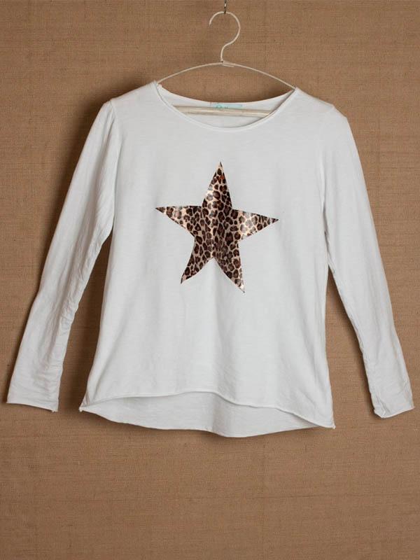 Leopard Star Pattern Print T-Shirt