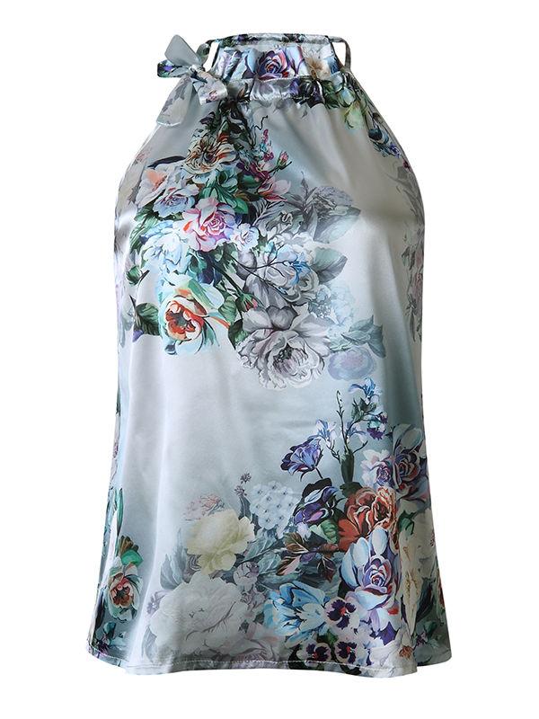 Floral Printed Cold Shoulder Tanks