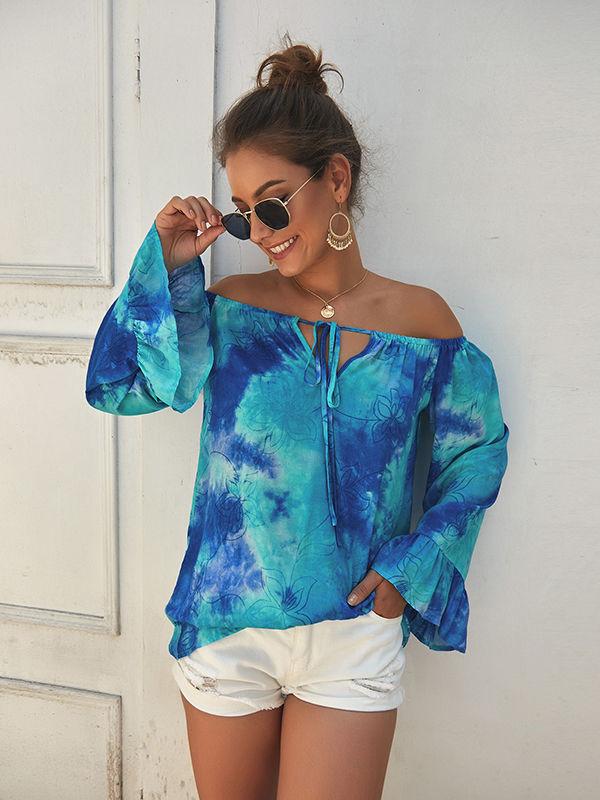 Off The Shoulder Dyeing Blouses