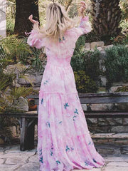 Flower Pink Maxi Dress