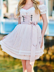 Girly Style Elegant Pink Lace Dress