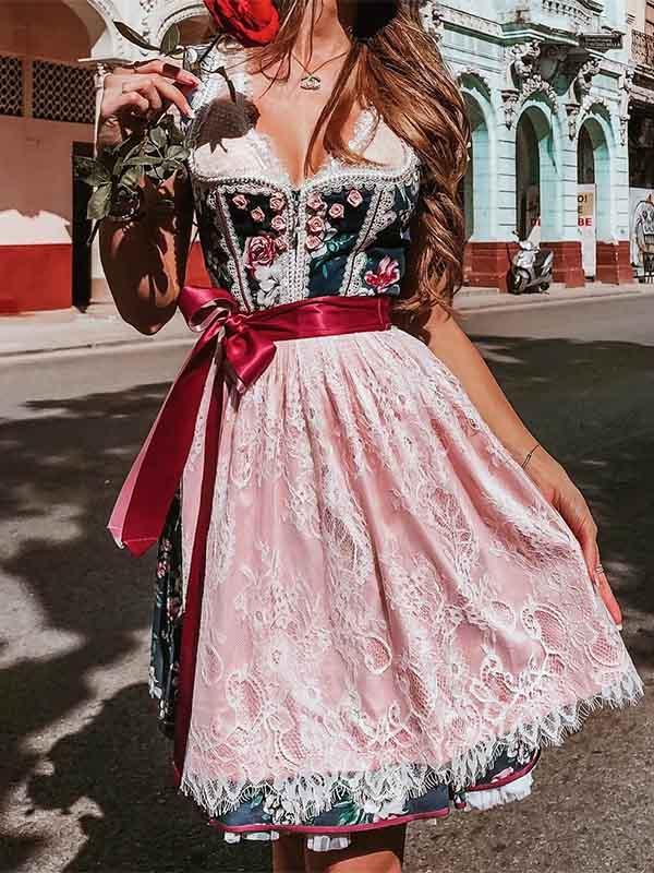 Ethnic Style Lace Dress