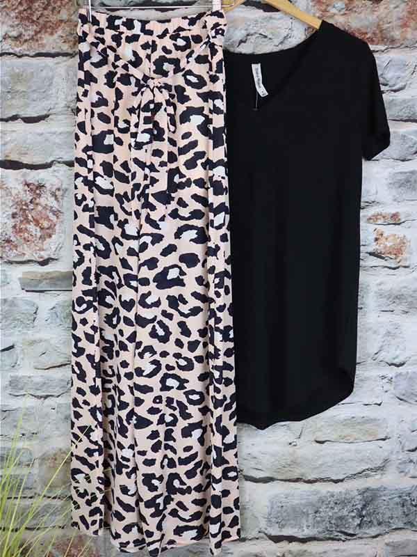 Leopard Print Wide belted Pants