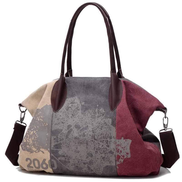 wiccous.com Bags Purple Folk Style Print Canvas Bag