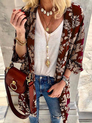 Floral Batwing Sleeve Cardigan