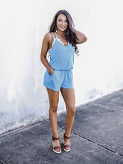 V-Neck Sling Casual Jumpsuit