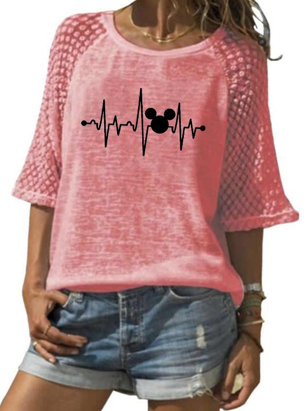 Mickey Mouse ECG T-shirt TOPS