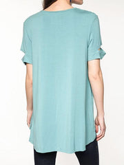 V-neck Loose Arrow Print T-shirt
