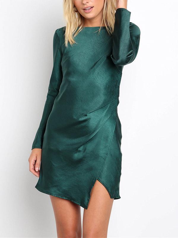 Lace-up Back Zip Dress