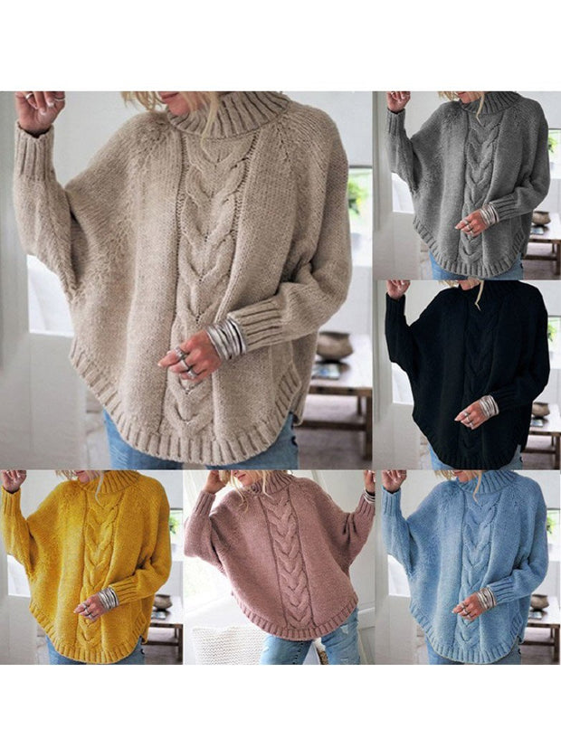 Loose Bat Wing Sleeve Knitted Sweater