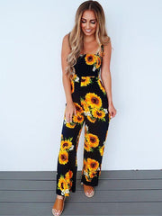 Sunflowers Printed Jumpsuits