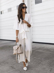 Deep V-neck 1/2 Sleeve Blouses