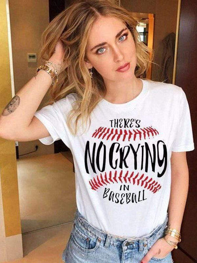 wiccous.com T-shirts White / S There‘s No Crying In Baseball T-shirts
