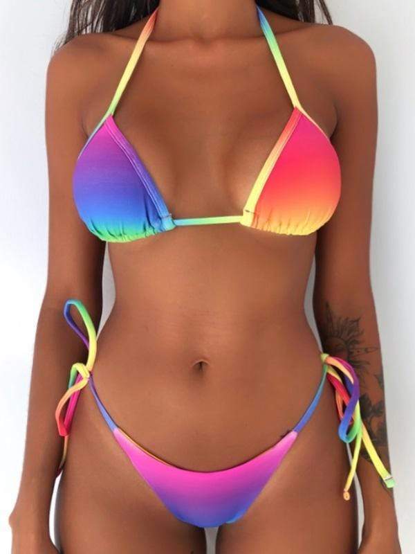 wiccous.com Bikini Sets S / iris Rainbow Print Bikini Set