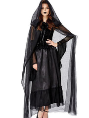 Lady Halloween Hell Goddess Black Dress Maxi Dress