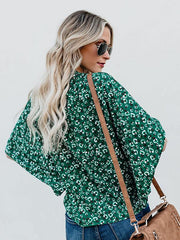 Deep V-Neck Bell Kimono Blouses