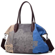 wiccous.com Bags Blue Folk Style Print Canvas Bag