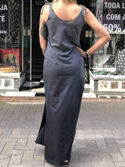 wiccous.com Plus Size Dress Bone Print Suspender Dress