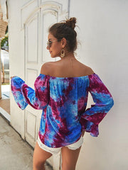 Off The Shoulder Dyeing Blouses