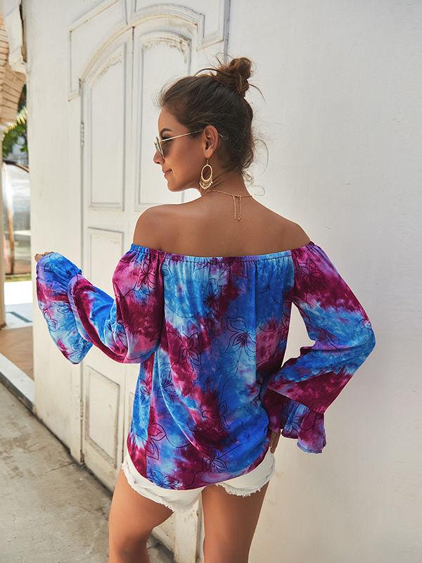 Off The Shoulder Dyeing Blouses