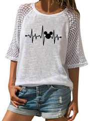Mickey Mouse ECG T-shirt TOPS