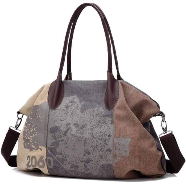 wiccous.com Bags Coffee Folk Style Print Canvas Bag