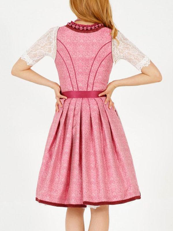 Floral Print Lace Apron Dress