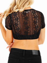 Girly Short-Sleeved Lace Shirt