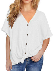 Waffle Knit Loose Bat Wing Tunic Blouses