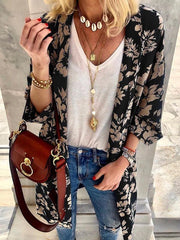 Floral Batwing Sleeve Cardigan