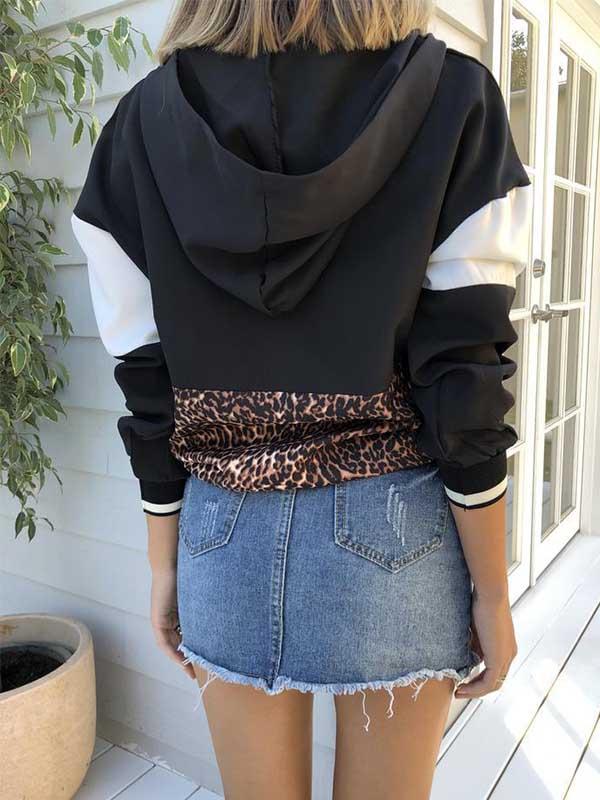 Leopard Stitching Hoodie