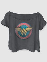 Wonder Woman printing off-the-shoulder TEE