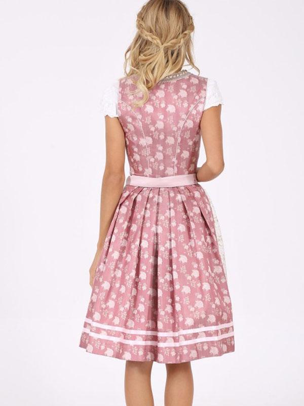 Floral Print Lace Apron Dress