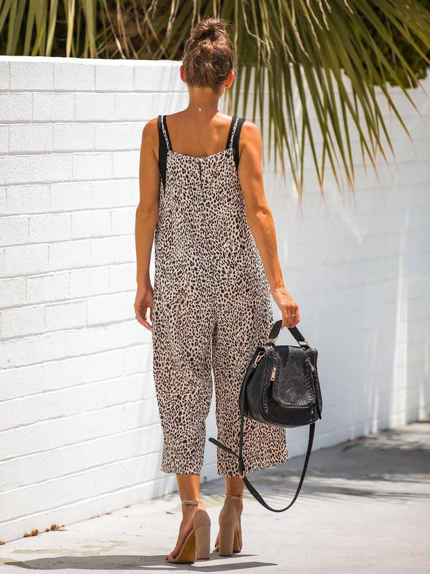 Leopard Print Relaxed Jumpsuit