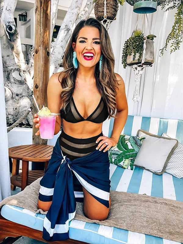 wiccous.com Bikini Black / S Mesh Stitching High Waist Bikini