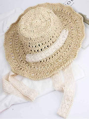 wiccous.com hat Beige Foldable beach straw hat
